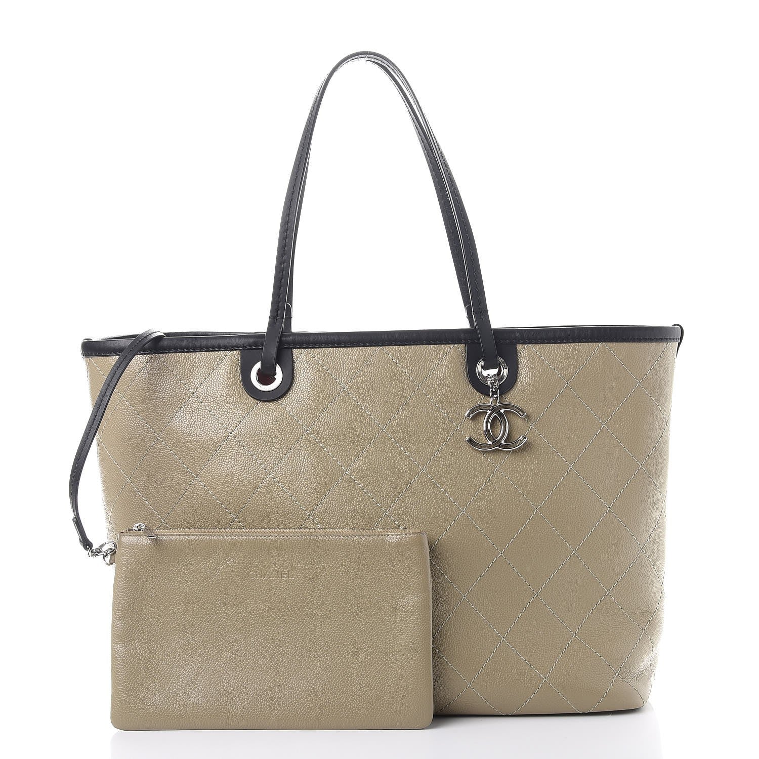 Chanel Grained Calfskin Large Shopping Fever Tote Beige 3 of 8