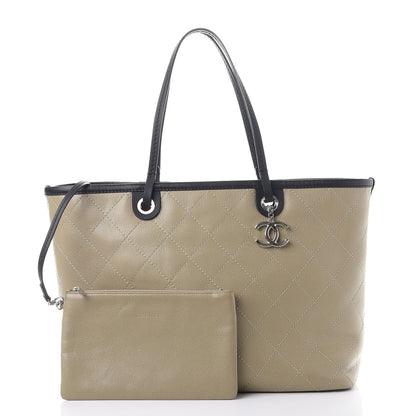 Chanel Grained Calfskin Large Shopping Fever Tote Beige 3 of 8