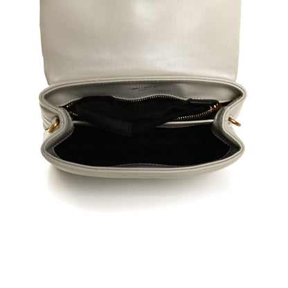 Saint Laurent Calfskin Y Quilted Monogram Toy Loulou Crossbody Bag Crema Soft 5 of 13