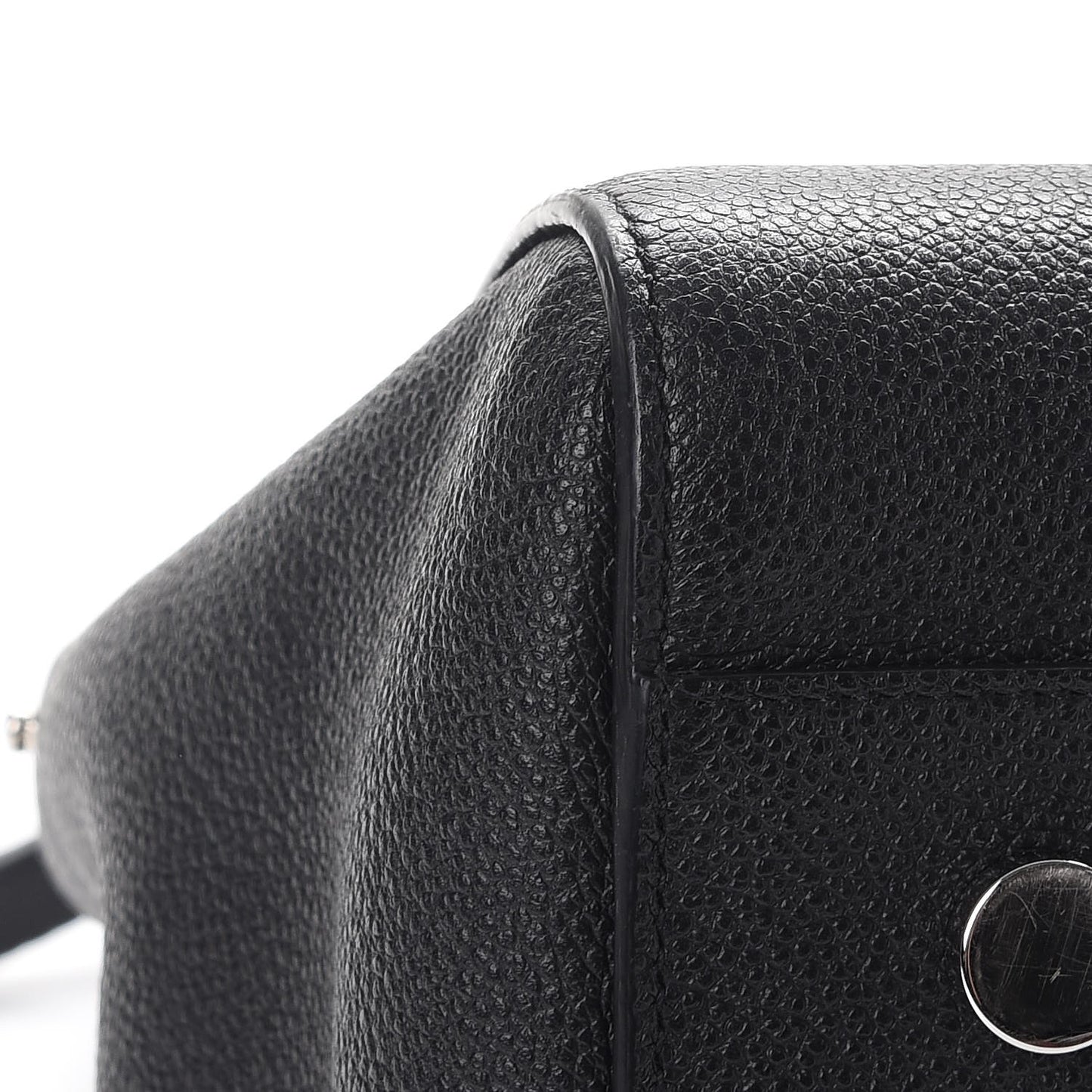 Grained Calfskin Small Cabas Rive Gauche Black