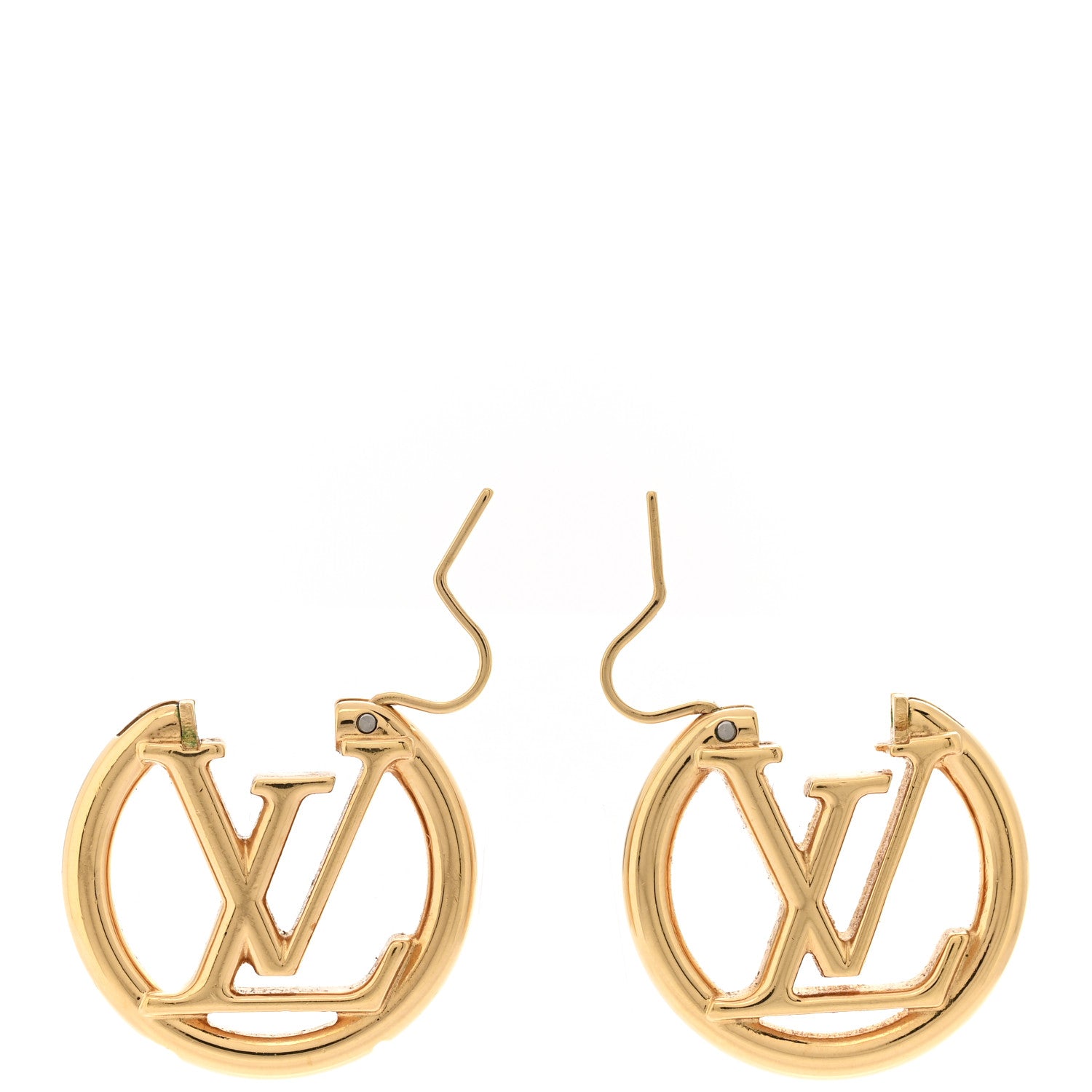 Louis Vuitton Metal Small Louise Hoop Earrings Gold 4 of 5
