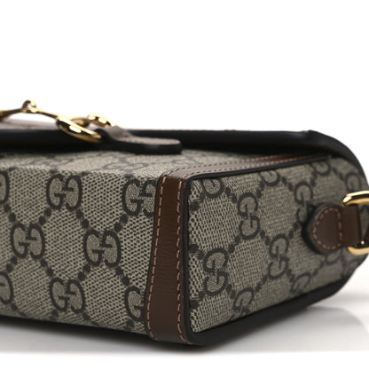 Gucci GG Supreme Monogram Mini Horsebit 1955 Shoulder Bag Beige Brown Sugar 10 of 10