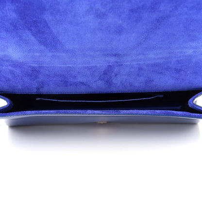 Saint Laurent Patent Calfskin Monogram Large Belle De Jour Clutch Royal Blue 5 of 7