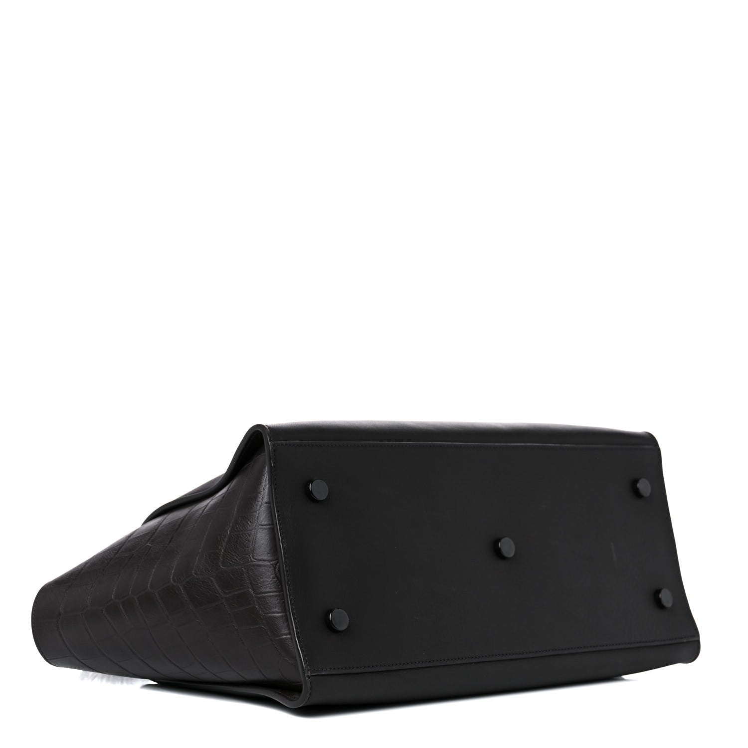 Saint Laurent Calfskin Crocodile Embossed Small Monogram Downtown Cabas Earth 3 of 20