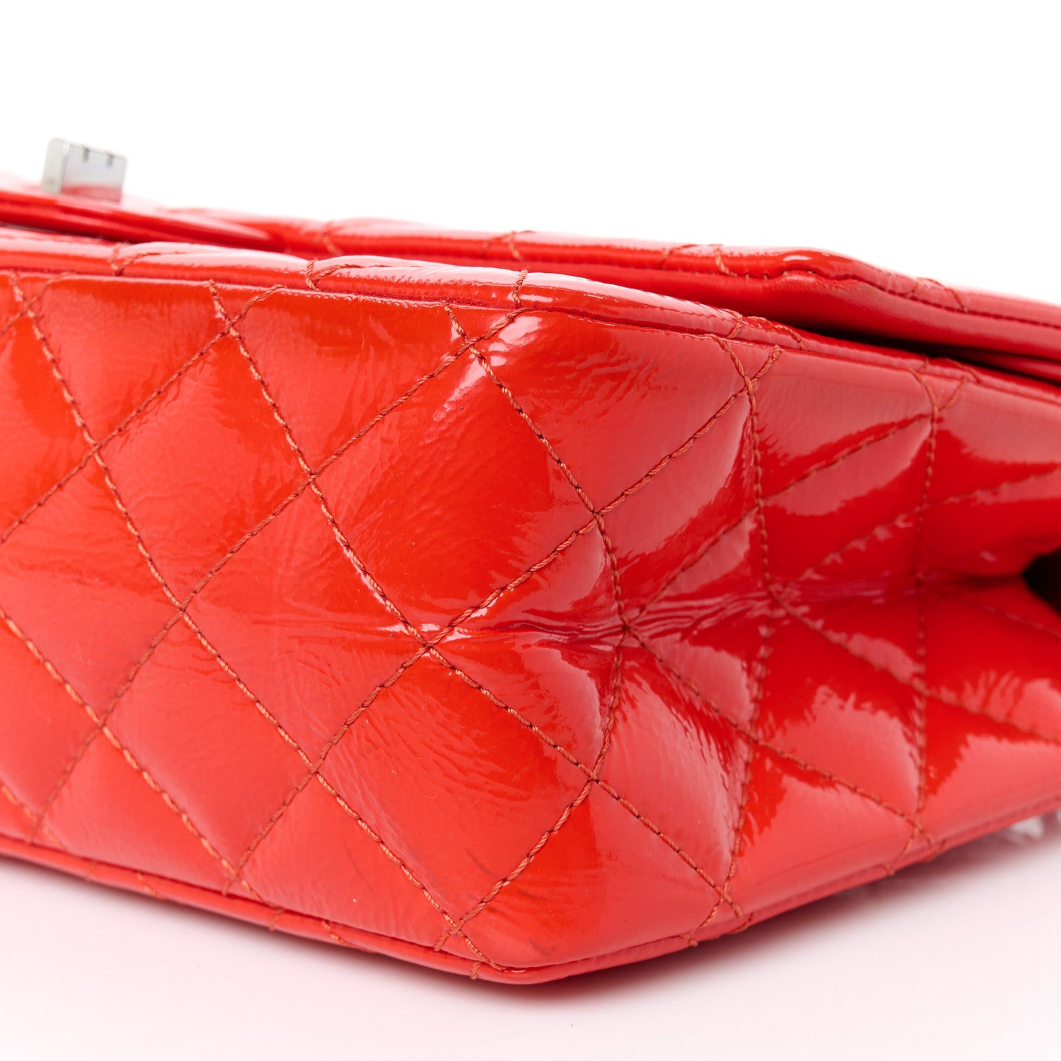 Chanel Distressed Patent Quilted 2.55 Reissue 226 Flap Red 10 of 10