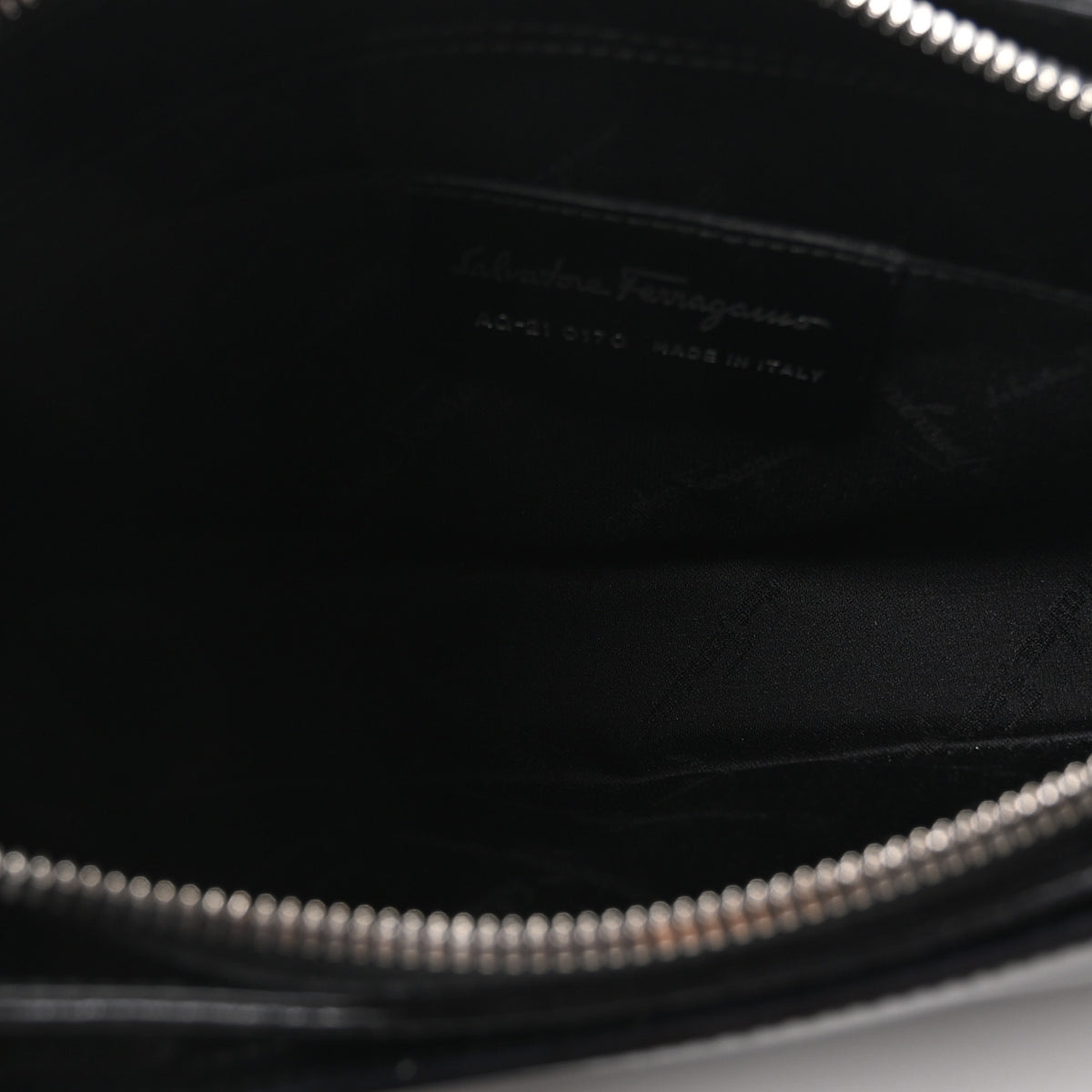 Salvatore Ferragamo Soft Calfskin Gancini Hobo Black 5 of 9
