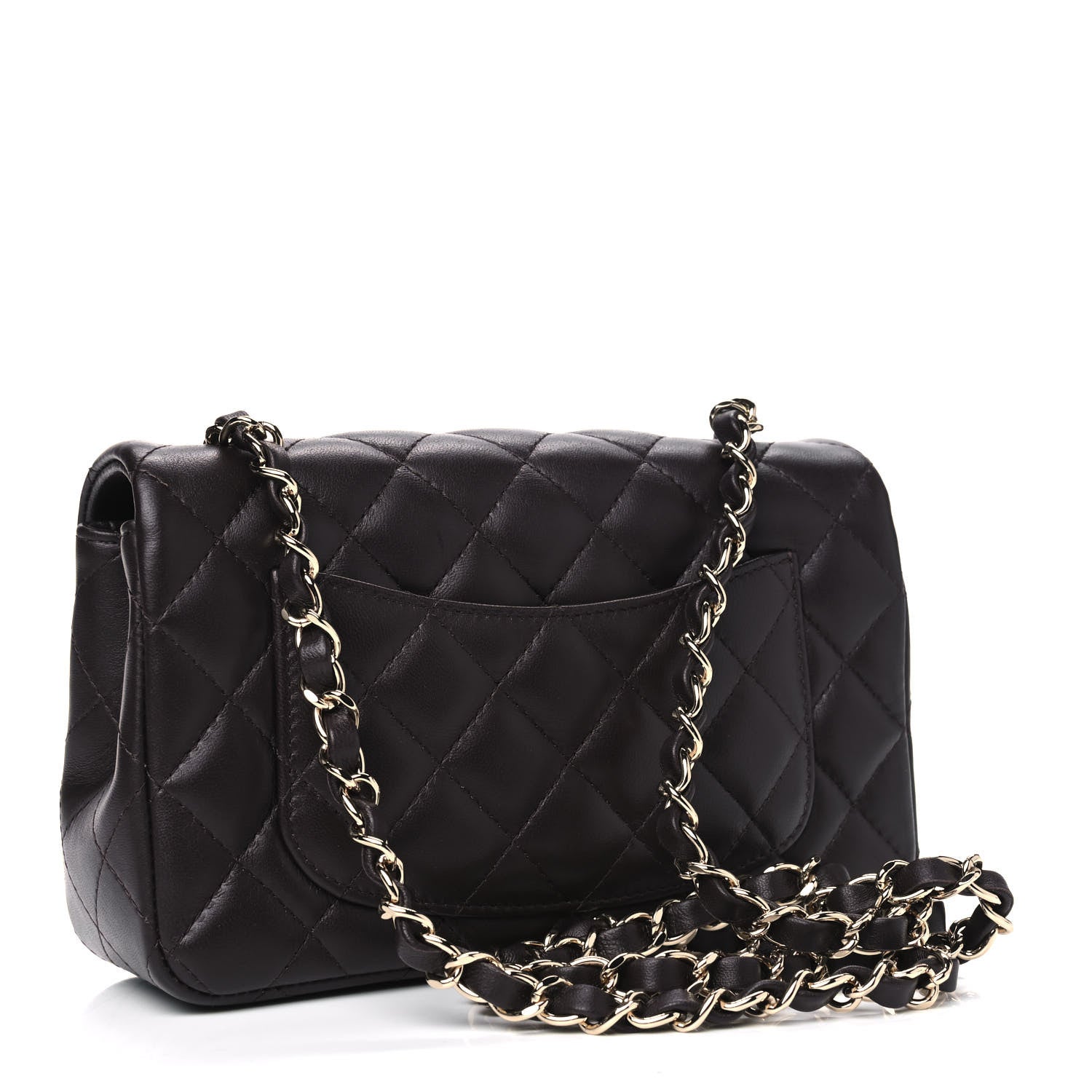 Chanel Lambskin Quilted Mini Rectangular Flap Dark Brown 2 of 4