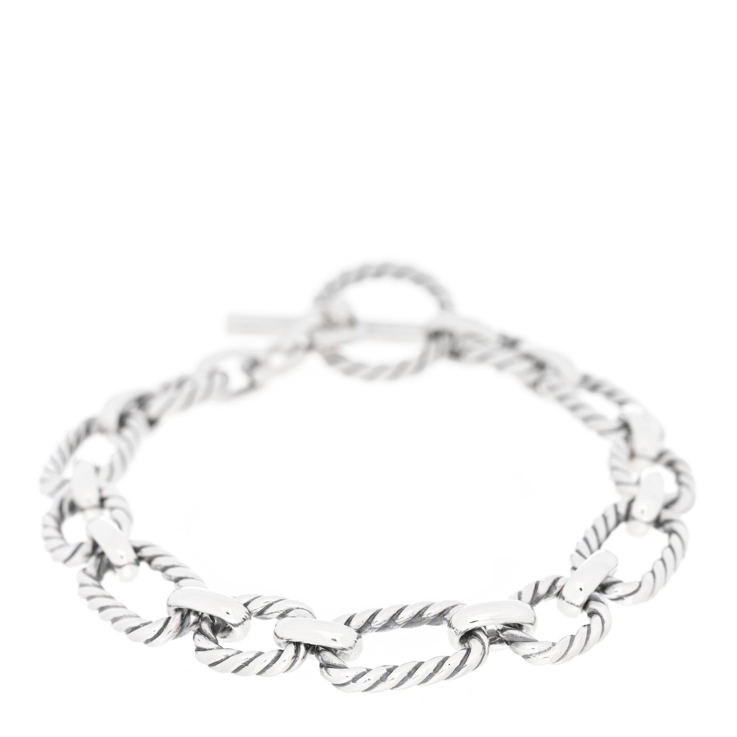 David Yurman Sterling Silver Blue Sapphire 9.5mm Cushion Link Bracelet 1 of 4