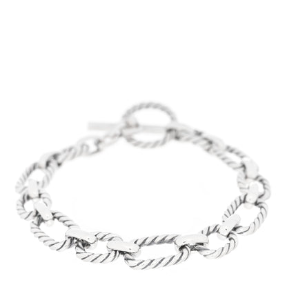 David Yurman Sterling Silver Blue Sapphire 9.5mm Cushion Link Bracelet 1 of 4