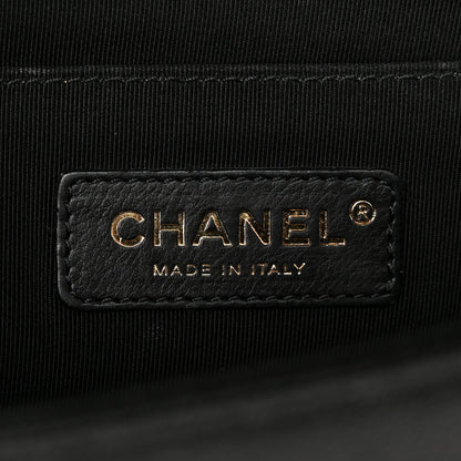 Chanel Caviar Chevron Quilted Medium Boy Flap Black 6 of 11