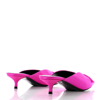 Balenciaga Satin Pointed Toe Knife 40mm Mules 37.5 Rose Fuchsia 4 of 9