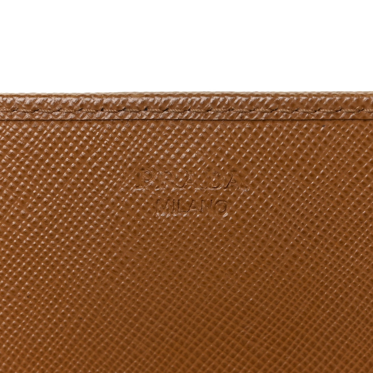 Saffiano Metal Oro Chain Wallet Caramel