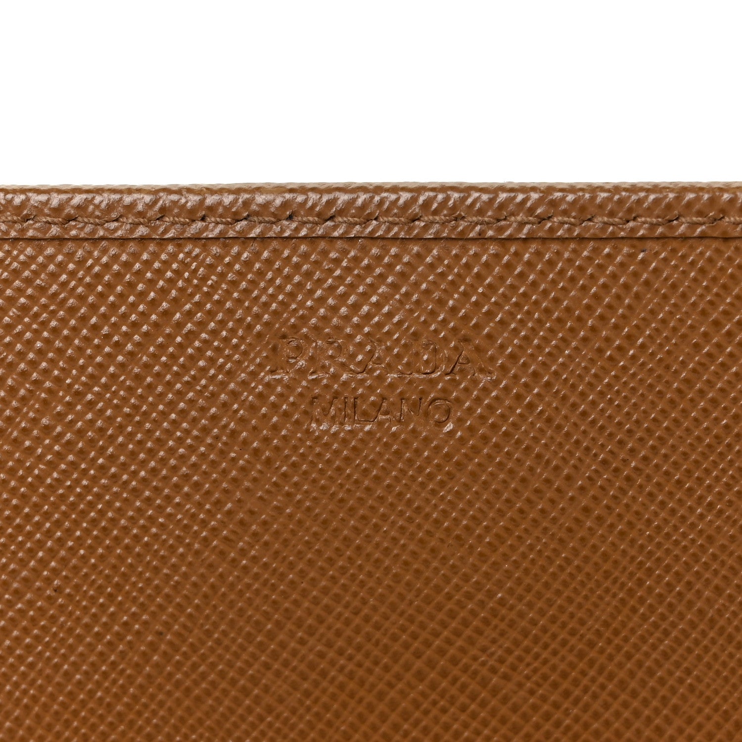 Prada Saffiano Metal Oro Chain Wallet Caramel 5 of 9