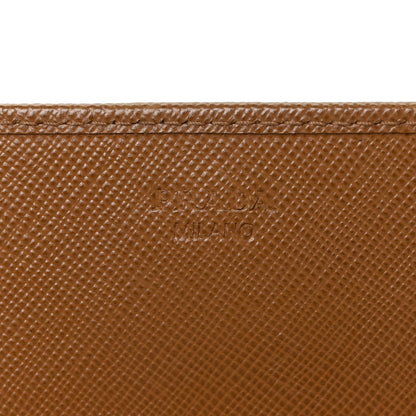 Prada Saffiano Metal Oro Chain Wallet Caramel 5 of 9