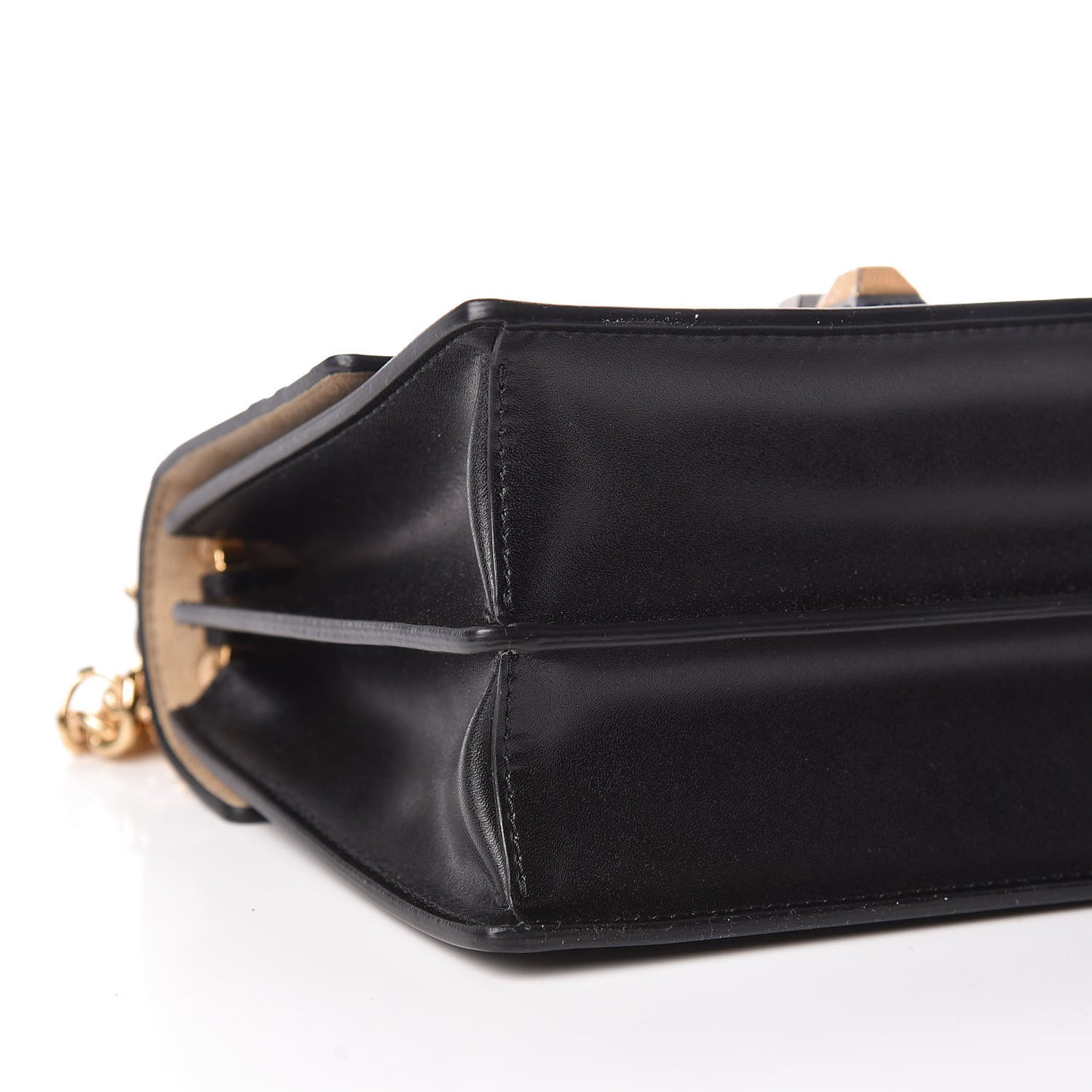 Vitello Liberty Bi-Color FF 1974 Embossed Small Kan I Shoulder Bag Black Maya