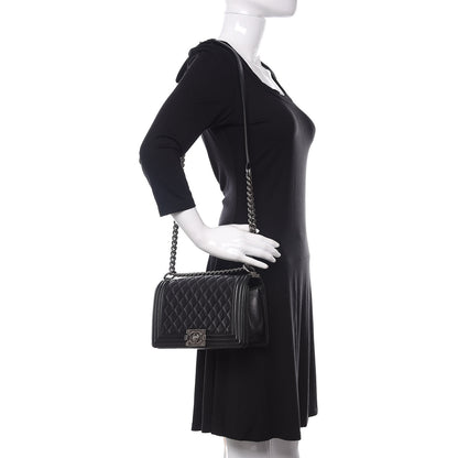 Chanel Calfskin Quilted Medium Boy Flap Black 2 of 14