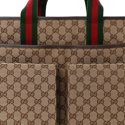 Gucci Monogram Web Medium Diaper Bag Beige Ebony 9 of 14