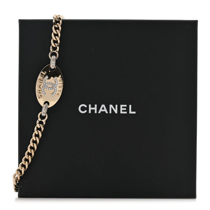 Chanel Crystal CC Oval Choker Necklace Gold 5 of 5