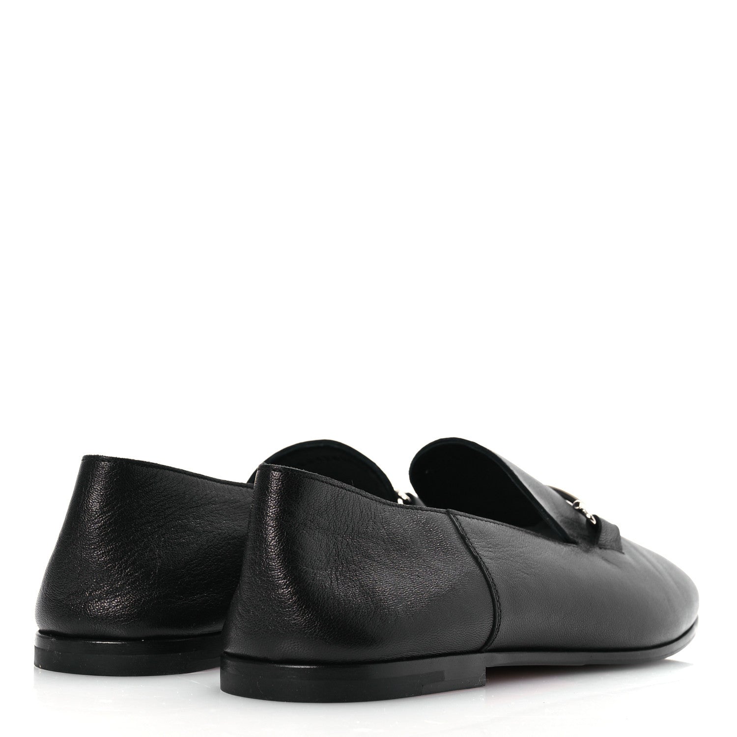 Hermes Goatskin Mens Saga Loafers 43.5 Black 5 of 11