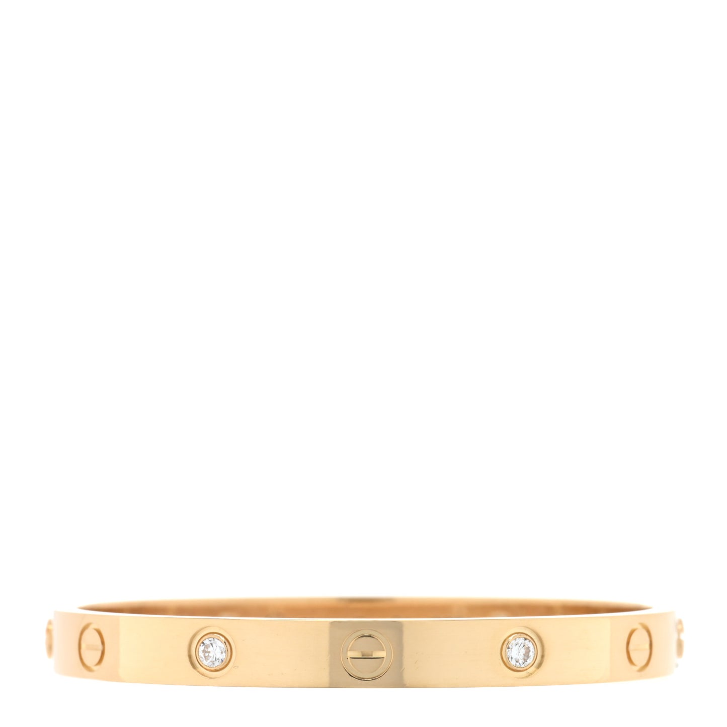 18K Yellow Gold 4 Diamond LOVE Bracelet 16