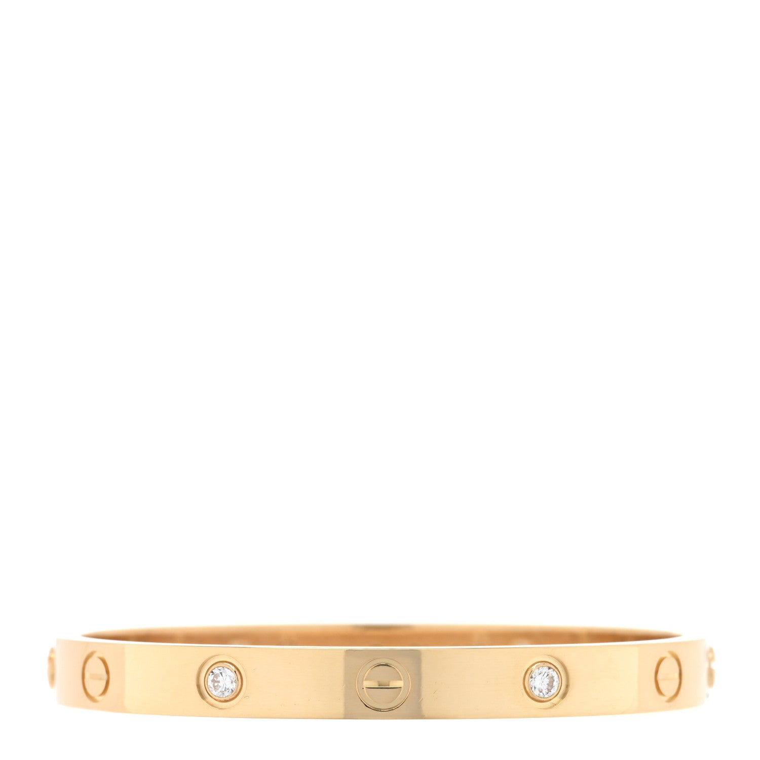 Cartier 18K Yellow Gold 4 Diamond LOVE Bracelet 16 1 of 7