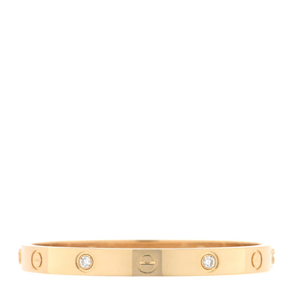 Cartier 18K Yellow Gold 4 Diamond LOVE Bracelet 16 1 of 7