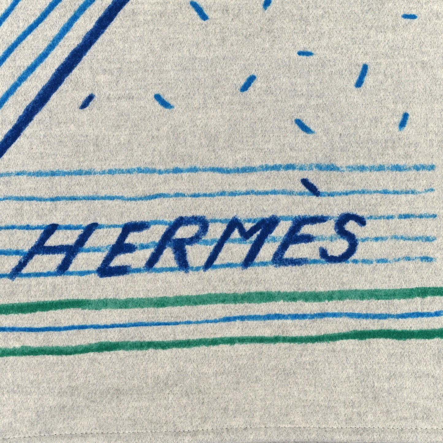 Wool Cashmere Etages Du Faubourg Blanket Cyan