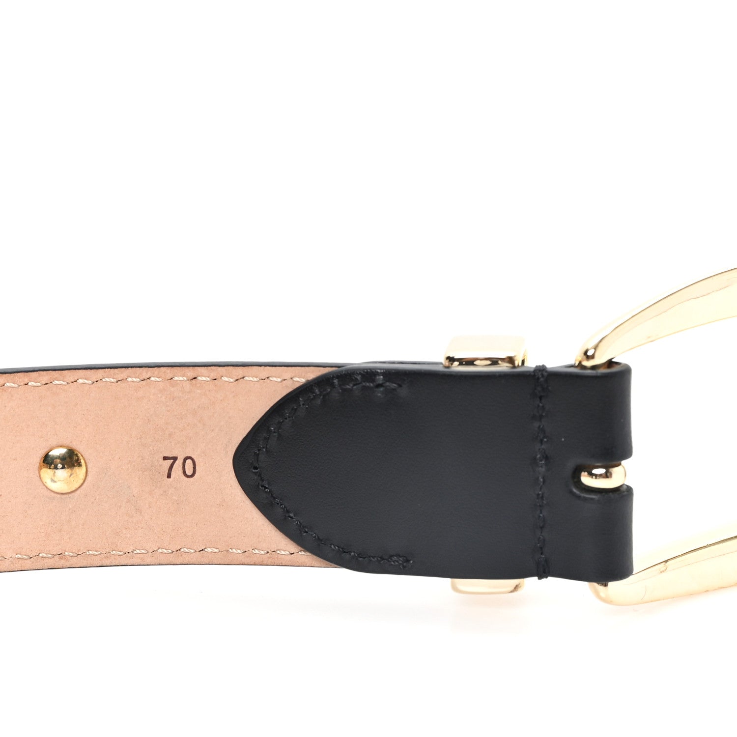 Khaite Calfskin Studded Benny Belt 70 28 Black Gold 3 of 6