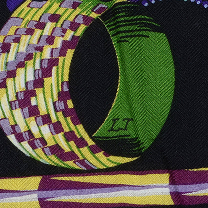 Hermes Cashmere Silk Brazil Shawl GM 140 Black 6 of 8