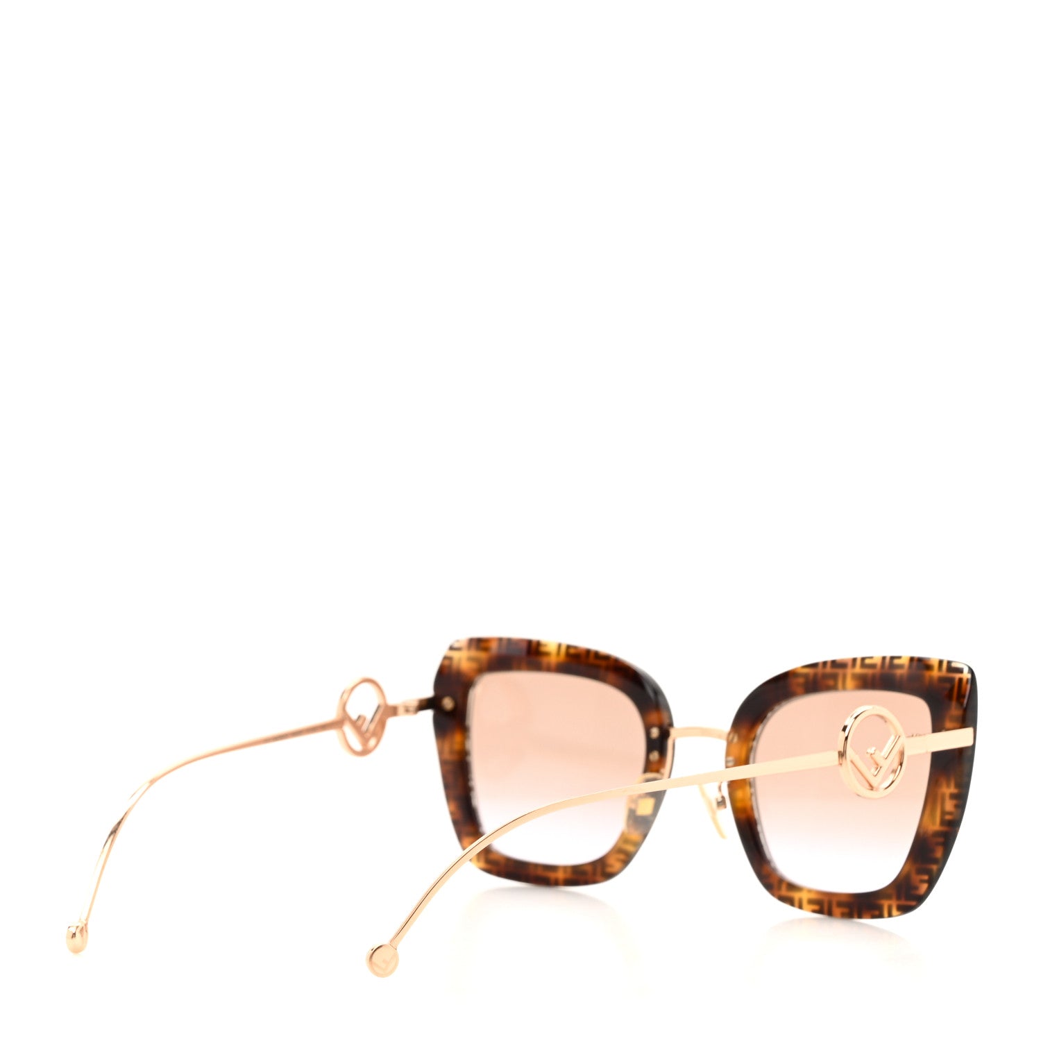 Fendi Acetate Metal F is Fendi FF Square Cat Eye Sunglasses FF 0408/S Havana 4 of 7