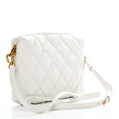 Balenciaga Nappa Calfskin Quilted Touch B Camera Shoulder Bag White 3 of 13