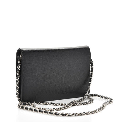 Chanel Caviar Timeless CC Wallet On Chain WOC Black 3 of 9