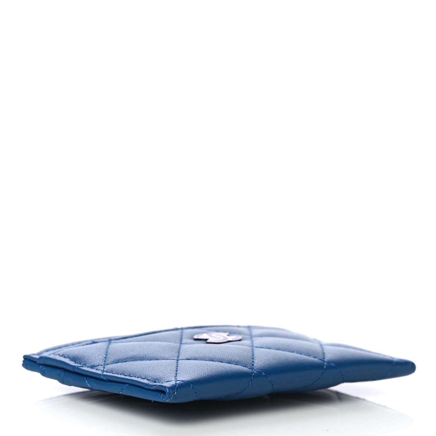 Chanel Lambskin Quilted Card Holder Blue Pink 4 of 11