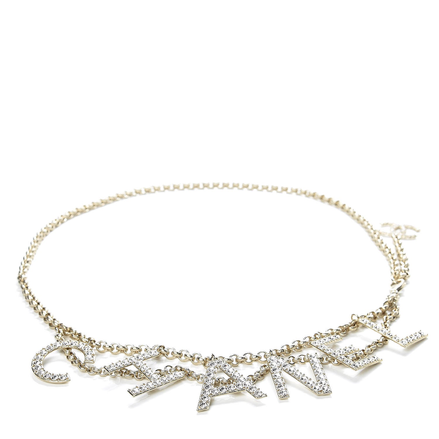 Chanel Metal Crystal 90's Icon Logo Chain Belt Gold 1 of 6