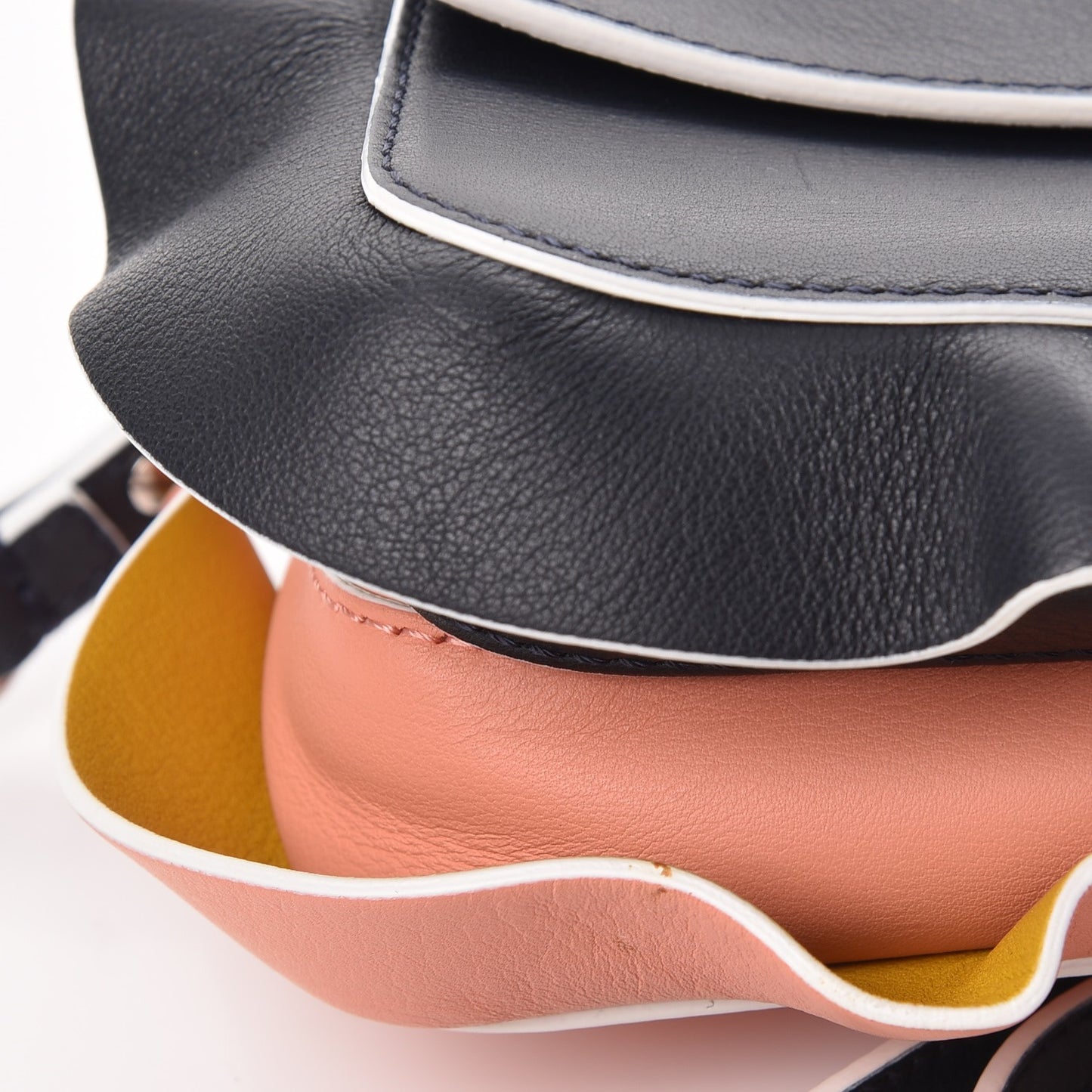 Vitello Dolce Waves Tri-Color Micro Double Baguette Blue Notte Chantilly