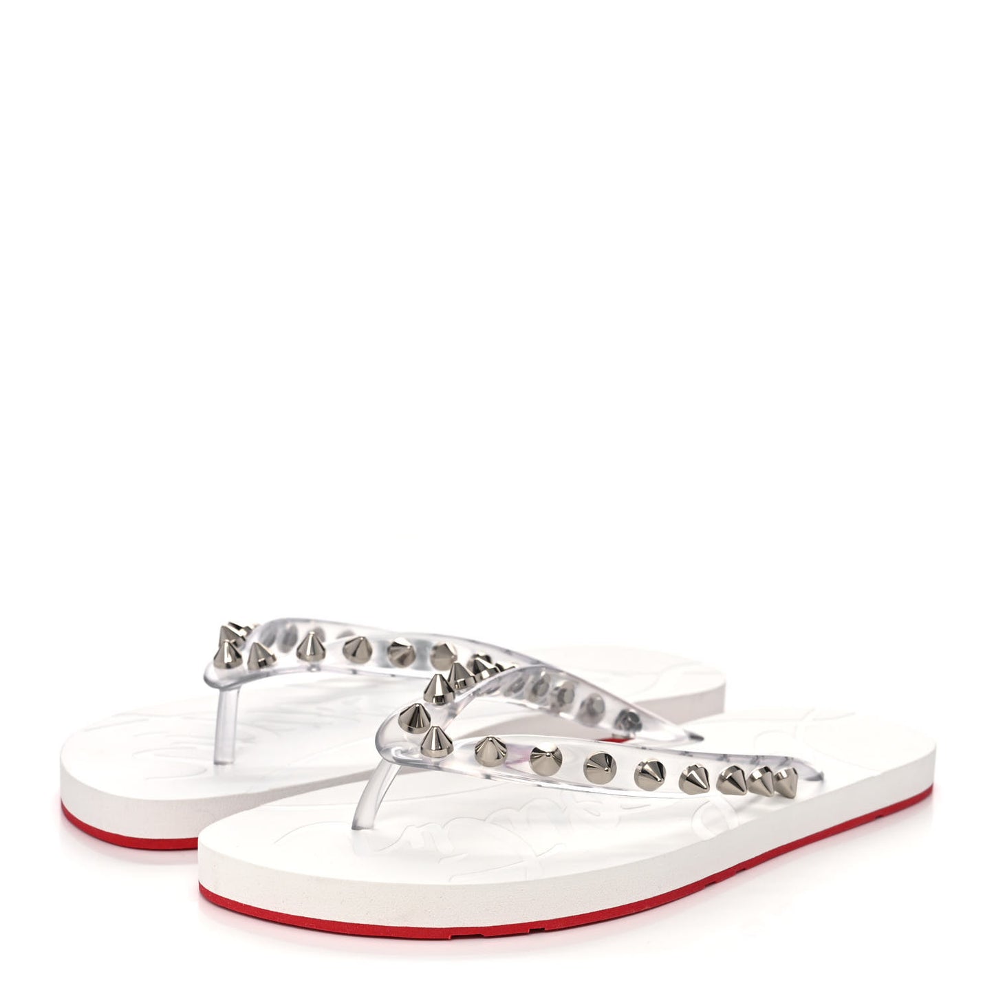 Rubber Spike Loubi Donna Flip Flop 37 Transparent White