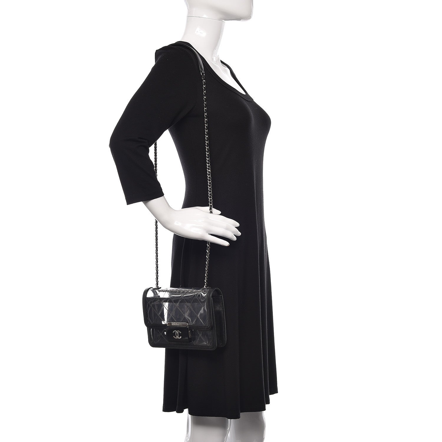 Chanel PVC Lambskin Quilted Mini Beauty Lock Flap Black 2 of 10