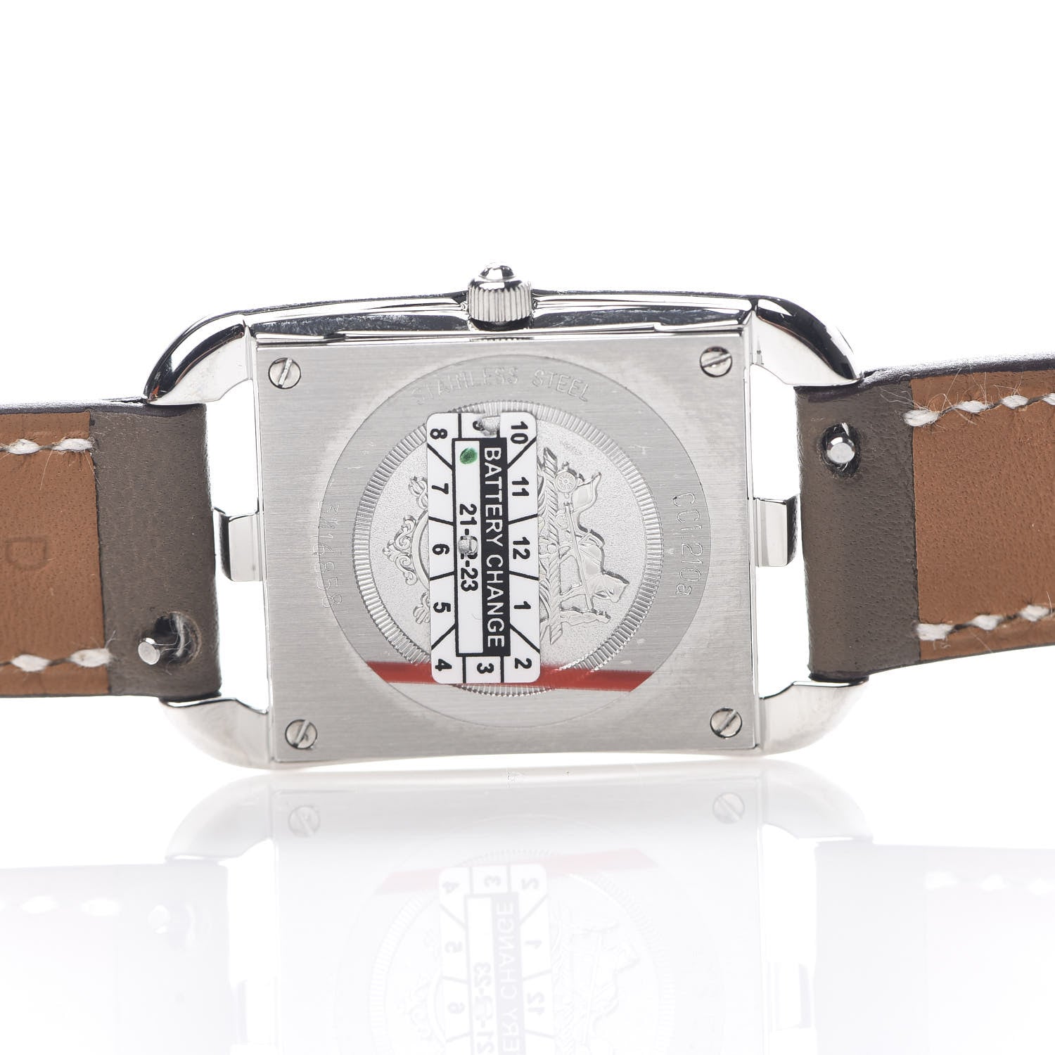 Hermes Stainless Steel Swift Diamond Mother of Pearl 23mm Cape Cod Quartz Watch Etoupe 4 of 7