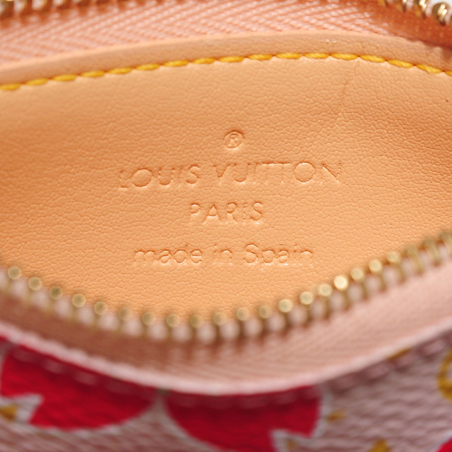 Louis Vuitton Monogram Cherry Blossom Key Pouch Red 6 of 7