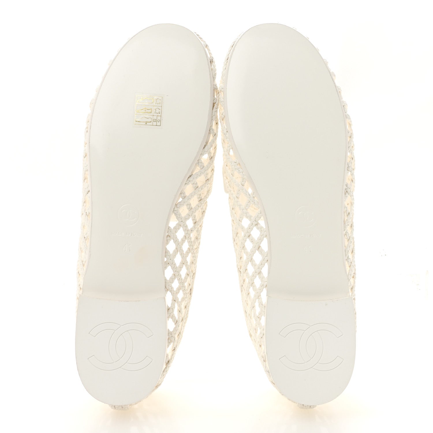 Chanel Braided Lambskin CC Mocassin Loafers 41 White 6 of 10
