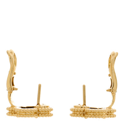 Van Cleef & Arpels 18k Yellow Gold Black Onyx Vintage Alhambra Earrings 4 of 5