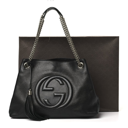 Gucci Pebbled Calfskin Medium Soho Chain Shoulder Bag Black 11 of 11