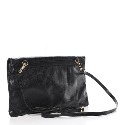 Balenciaga Agneau Classic Gold Hardware Envelope Clutch Black 3 of 12