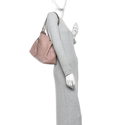 Gucci Pebbled Calfskin Medium Soho Chain Shoulder Bag Antique Rose 2 of 12