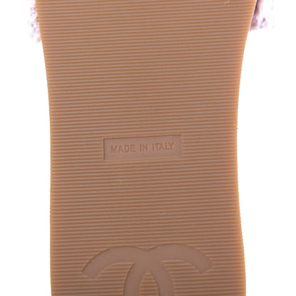 Chanel Tweed Cork Mule Sandal 40 Pink Red 8 of 9
