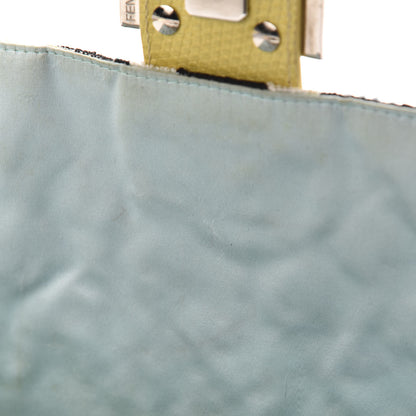 Fendi Beaded Lizard Mama Baguette Blue Yellow 11 of 14