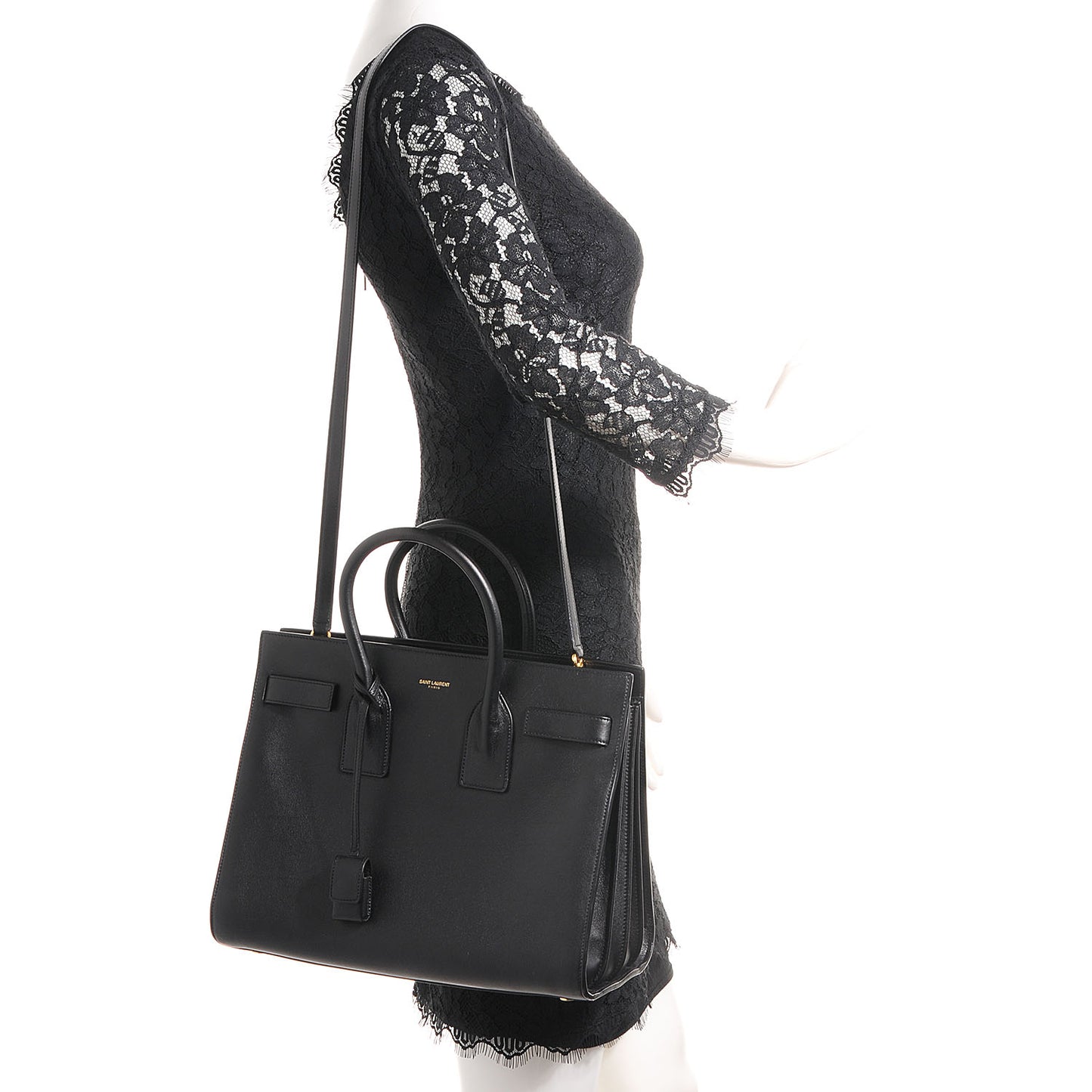 Calfskin Small Sac De Jour Black