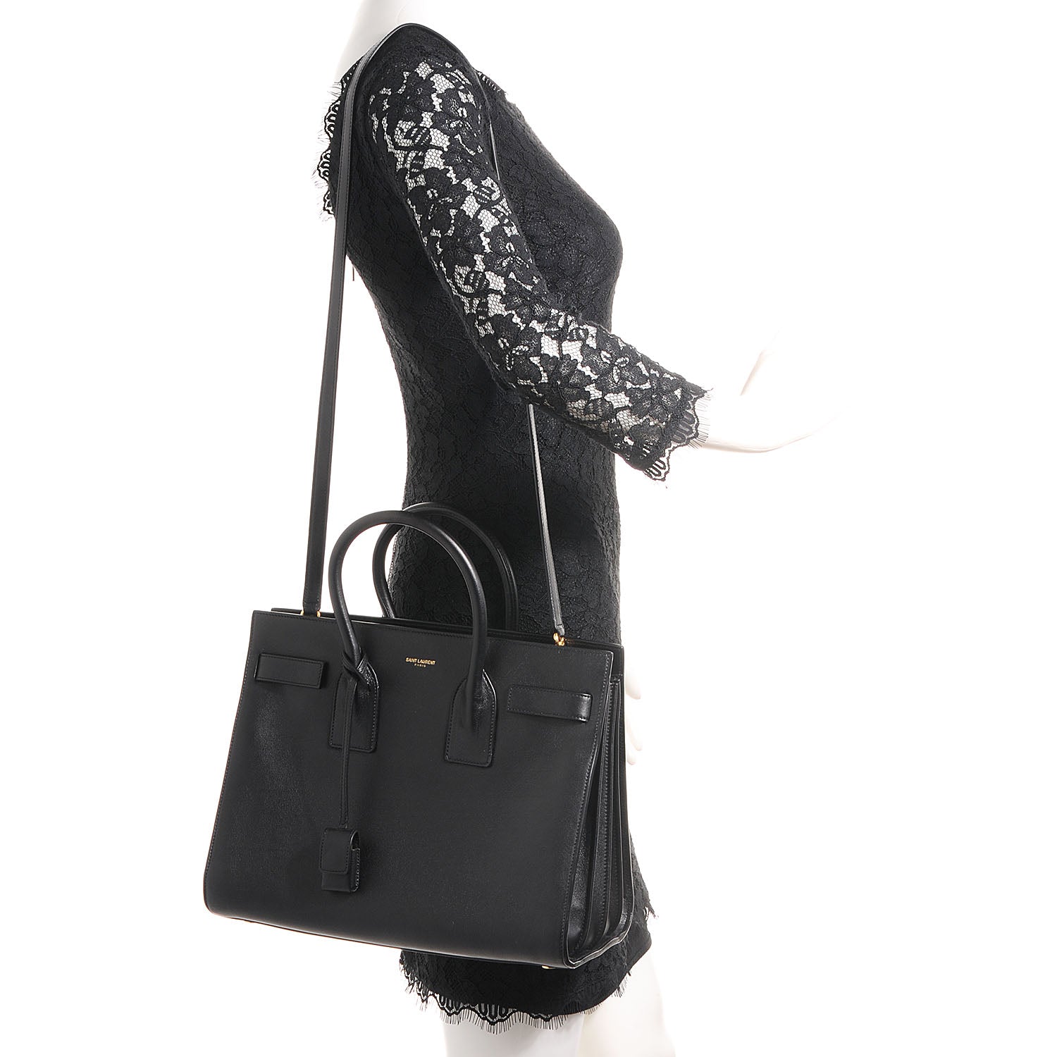 Saint Laurent Calfskin Small Sac De Jour Black 2 of 8