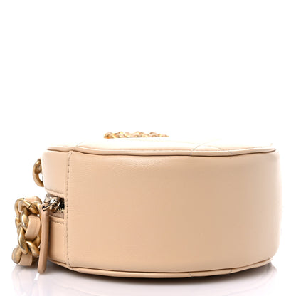 Chanel Lambskin Quilted Chanel 19 Round Clutch With Chain Beige 3 of 9
