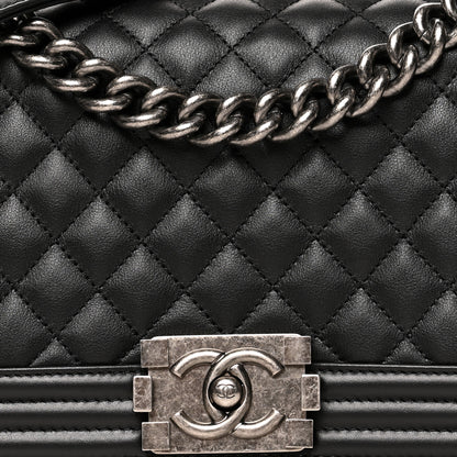 Chanel Calfskin Quilted Medium Boy Flap Black 8 of 10